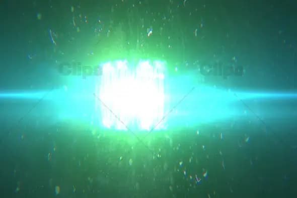 Bright Green Light Flare with Radiant Streaks and Glow