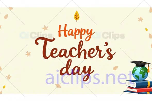 Happy Teacher's Day Card with Globe and Books