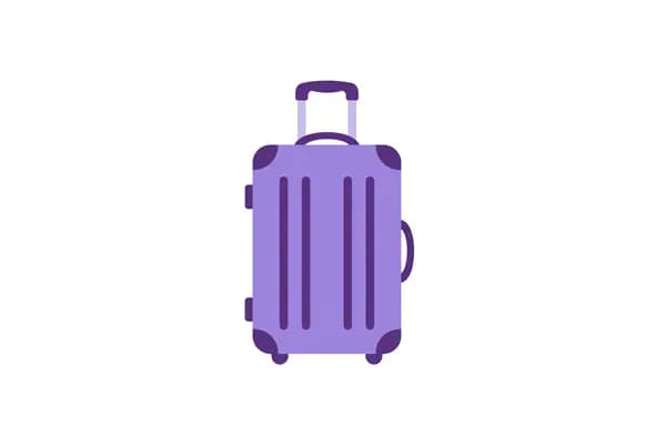 Purple Rolling Suitcase Icon