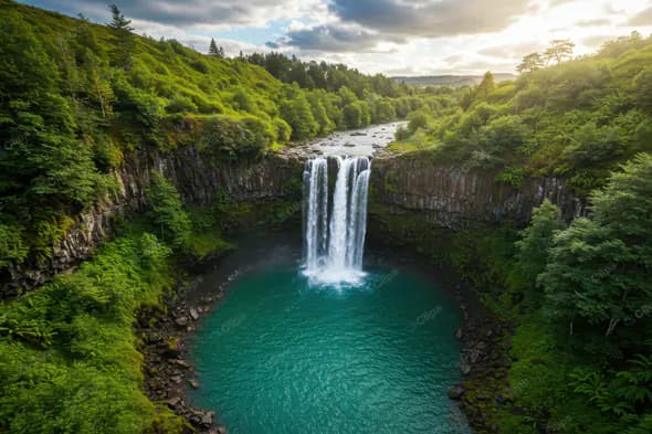 Majestic Rainforest Waterfall Oasis