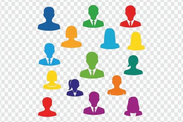 Colorful Diverse Team Member Avatar Icons PNG Clipart
