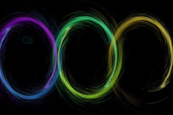 Colorful Swirling Neon Rings Animation