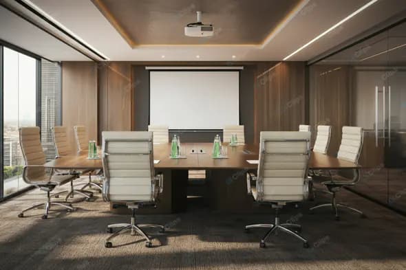 Executive Boardroom with Projection Screen