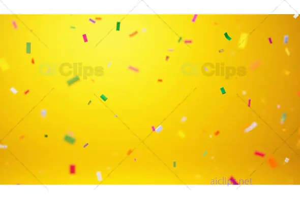 Colorful Confetti on Yellow Background
