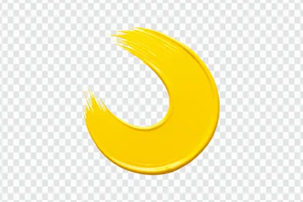 Vibrant Yellow Circular Paint Stroke PNG Clipart