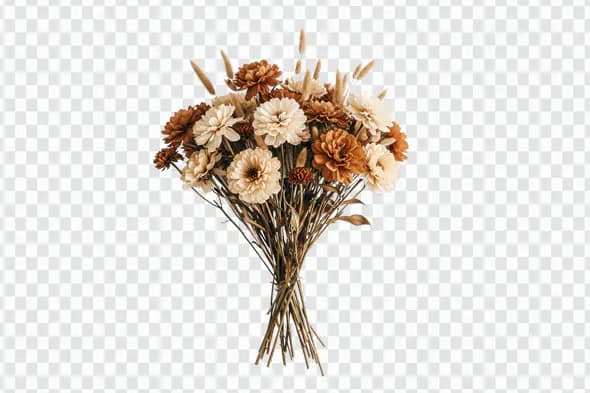 Rustic Dried Floral Bouquet Arrangement PNG Clipart