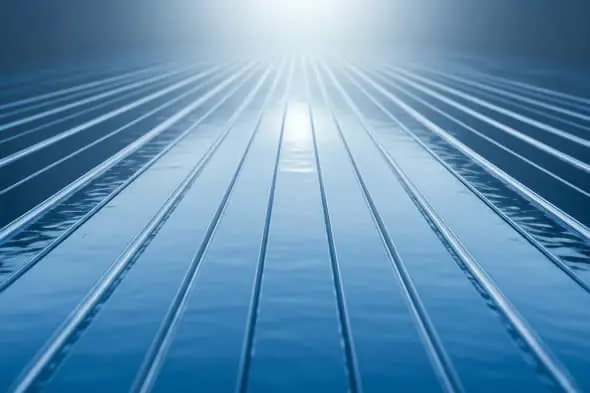 Futuristic Blue Abstract Lines and Light Horizon