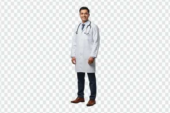 Professional Indian Male Doctor Full Length Pose PNG