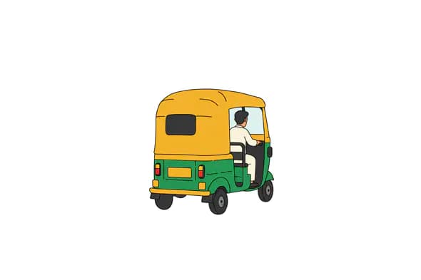 Colorful Auto Rickshaw Vector