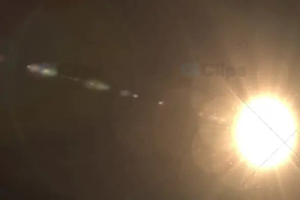 Golden Sun Flare with Lens Reflection Effect