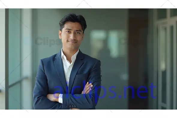 Confident Young Businessman in Office Setting