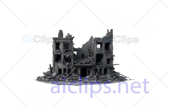 3D War-Damaged Building Ruins