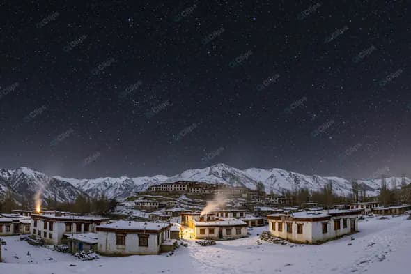 Starlit Himalayan Village