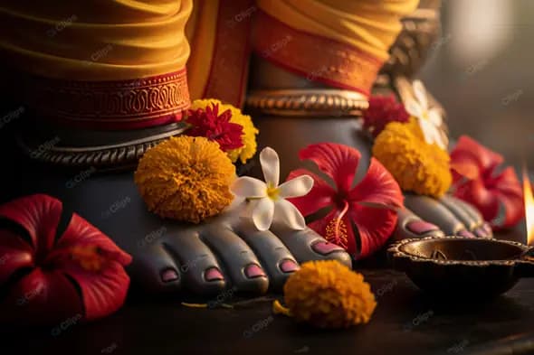 Krishna's Lotus Feet Adorned