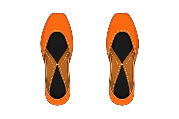 Vibrant Orange Juttis Vector