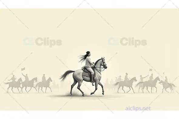 Gallant Horseman Leading a Cavalry Unit