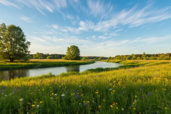 Serene Riverside Meadow