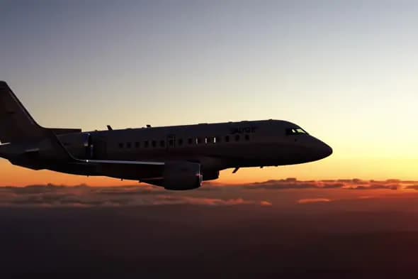 Sunset Airplane Silhouette