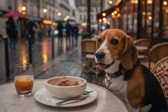 Parisian Pup's Cafe Adventure