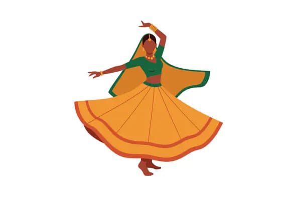 Vibrant Indian Dancer Vector
