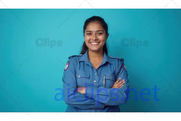 Smiling Female Paramedic in Uniform