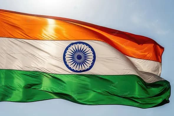 Majestic Indian Flag Against a Clear Sky
