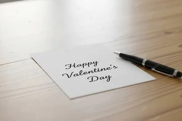 Heartfelt Valentine Message on Wooden Desk