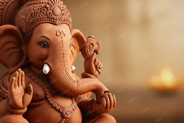 Terracotta Ganesha: Divine Sunset