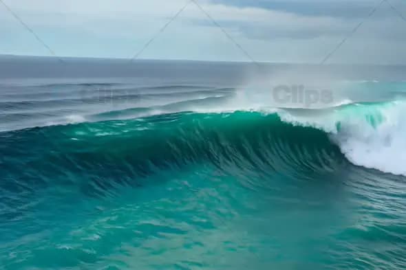 Ocean Wave in Motion with Turquoise Water and White Foam