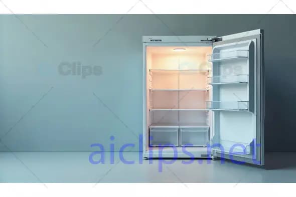 Empty Refrigerator with Open Door