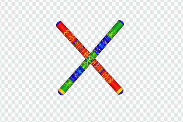 Vibrant Dandiya Sticks Crossed Traditional Indian Design PNG