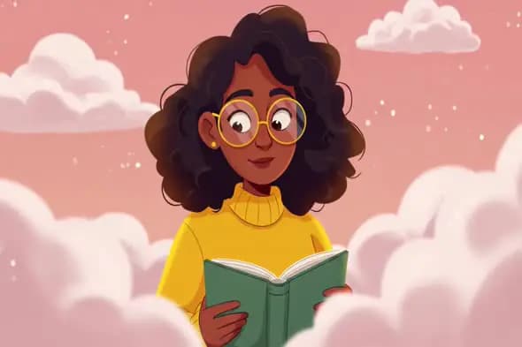 Bookworm in Dreamy Clouds