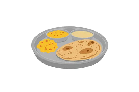 Indian Thali Meal Vector