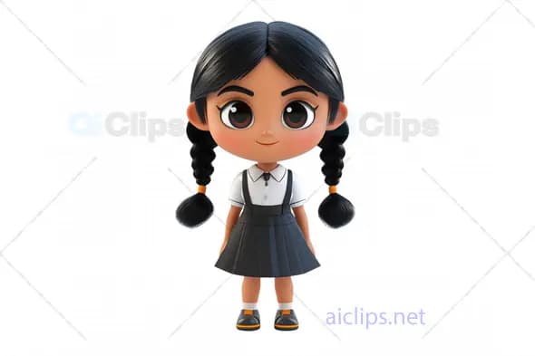 3D Indian Schoolgirl Avatar in Uniform