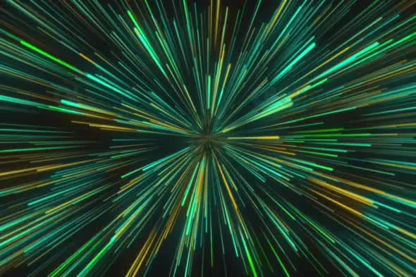 Radiant Starburst with Green and Gold Streaks
