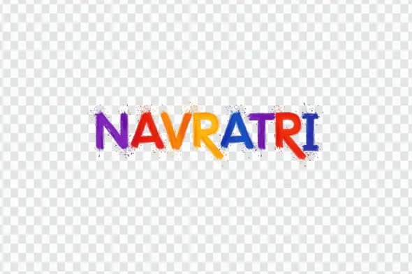 Colorful Navratri Text Splash Hindu Festival Celebration Graphics