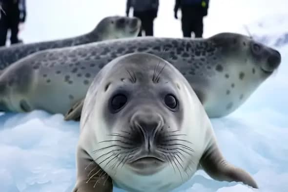 Curious Seal Pup on Arctic Ice