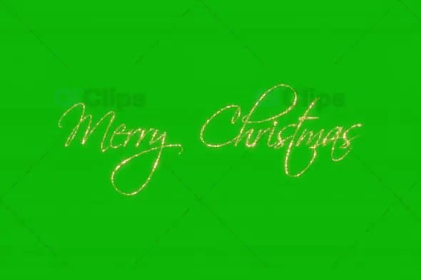 Merry Christmas Sparkling Text Animation on Green Screen