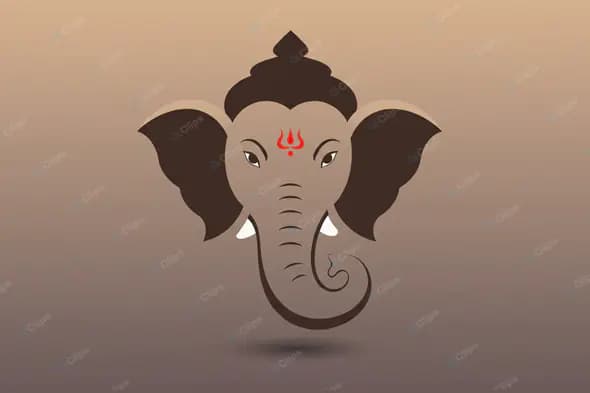 Stylized Ganesha Icon on Gradient