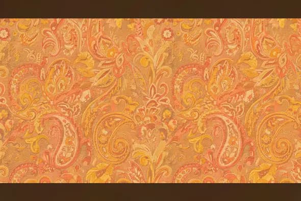 Indian Paisley Fabric Texture in Earthy Red & Mustard Hues | Traditional Textile Design