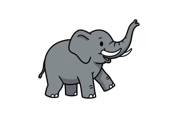 Cheerful Cartoon Elephant Vector