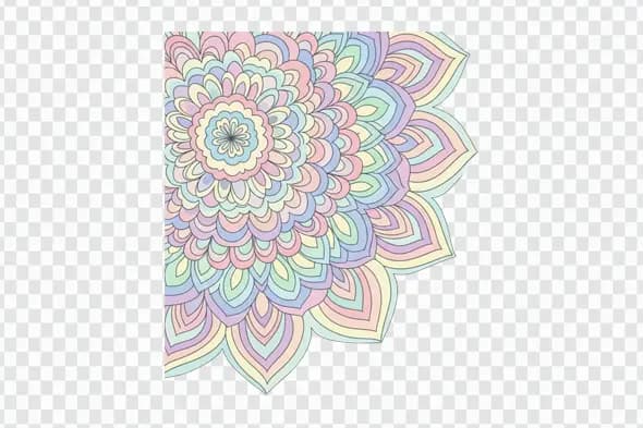 Intricate Pastel Floral Mandala Illustration Clipart PNG