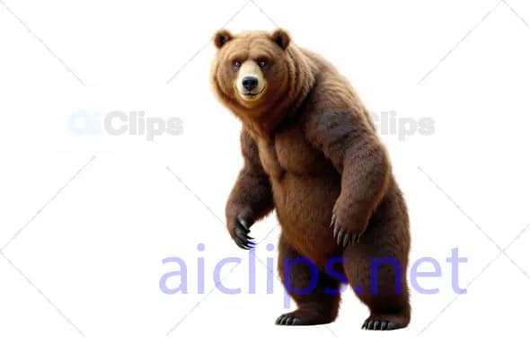 Realistic 3D Brown Bear Model Standing Pose