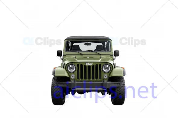 3D Mahindra Thar SUV Front View Model