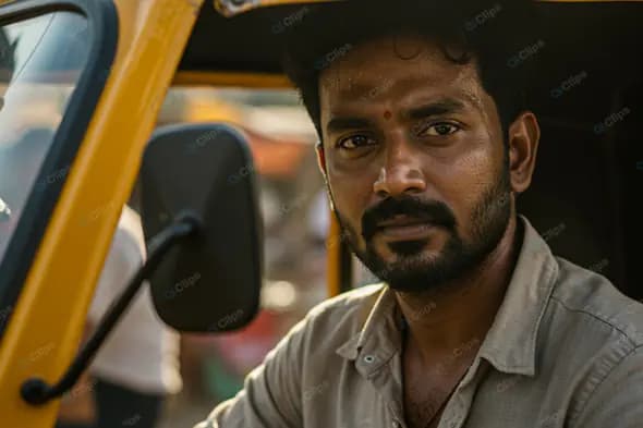 Urban Taxi Driver: Indian Portrait