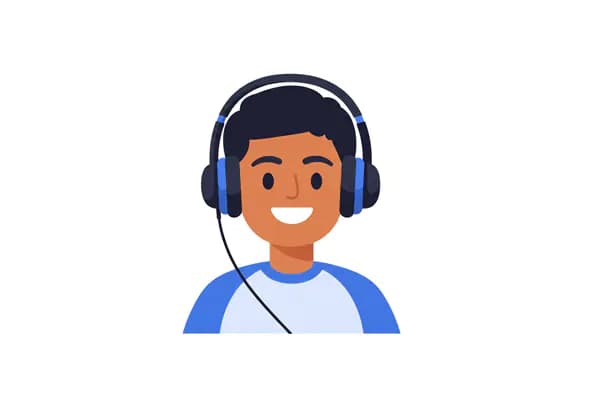 Smiling Boy with Headphones Vector