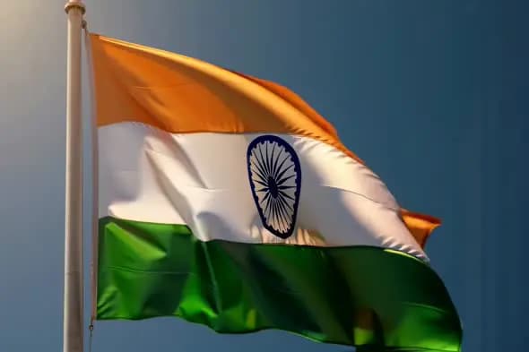 Majestic Indian Tricolor Flag Waving Patriotic Symbol