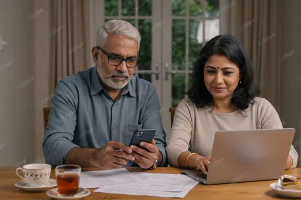 Senior Couple's Digital Financial Planning