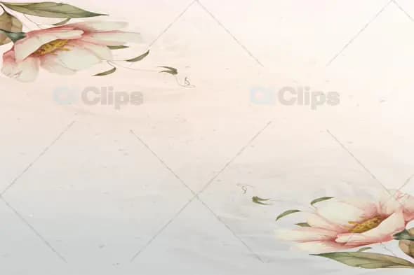 Soft Floral Watercolor Background with Pink Flowers