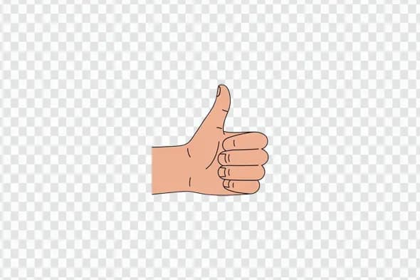 Illustrated Thumbs Up Hand Sign of Approval Clipart PNG